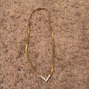 Gold and diamond necklace